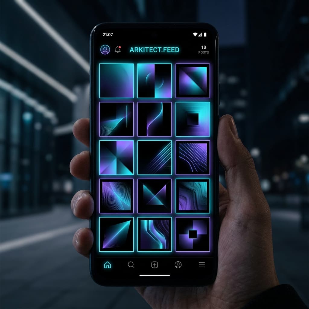 Minimalist Social Feed Grid